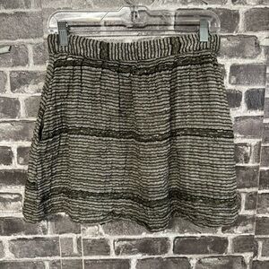 Ace & Jig mini skirt green cream gauze pockets linen blend